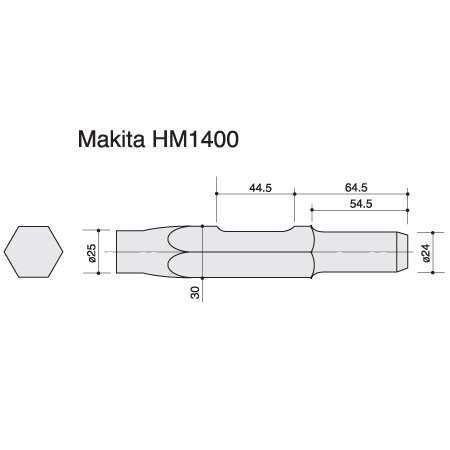 Makita Steel Point Chisel HM1400 410mm Toolpak